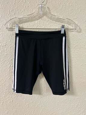 Adidas Girls Climalite Side Stripe Performance Bike Shorts Black Size M (10/12)